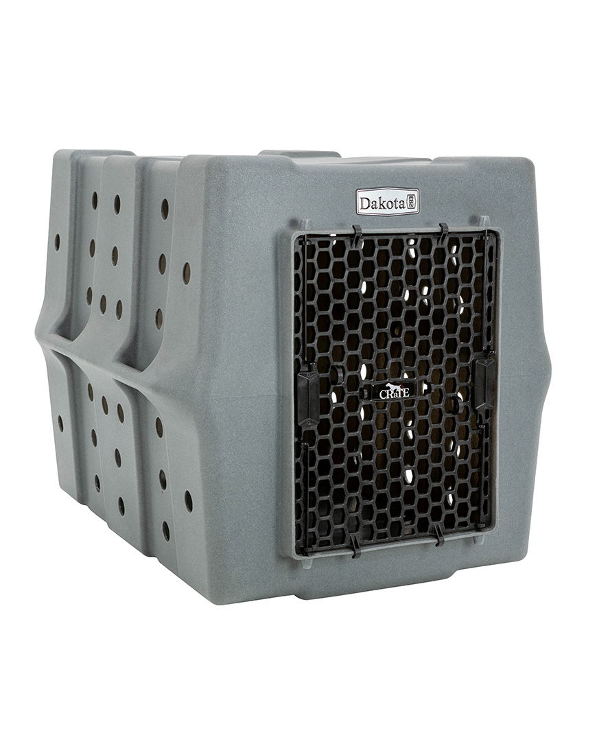 Dakota 283 CRaTE Economy Dog Kennel – Large Dark Granite, Heavy-Duty One-Piece Design with Dual-Swing Door, Ventilated & Portable Crate