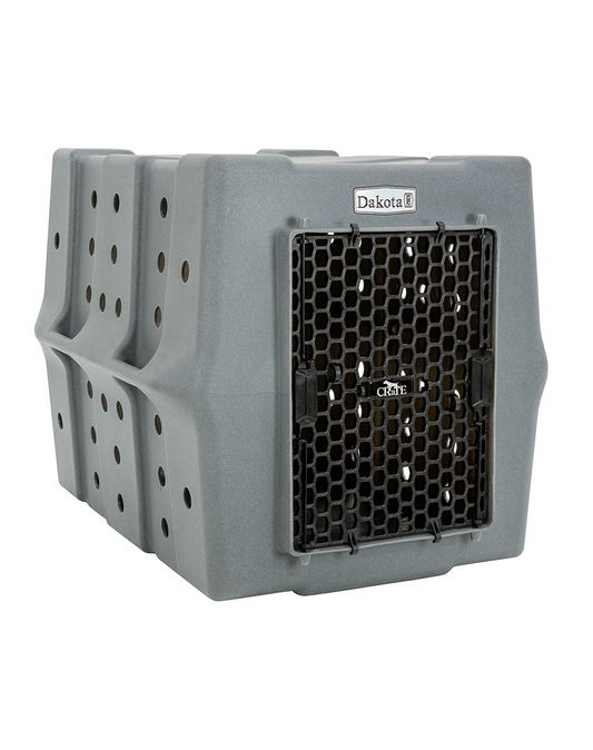 Dakota 283 CRaTE Economy Dog Kennel – X-Large Dark Granite, Heavy-Duty One-Piece Design with Dual-Swing Door, Ventilated & Portable Crate
