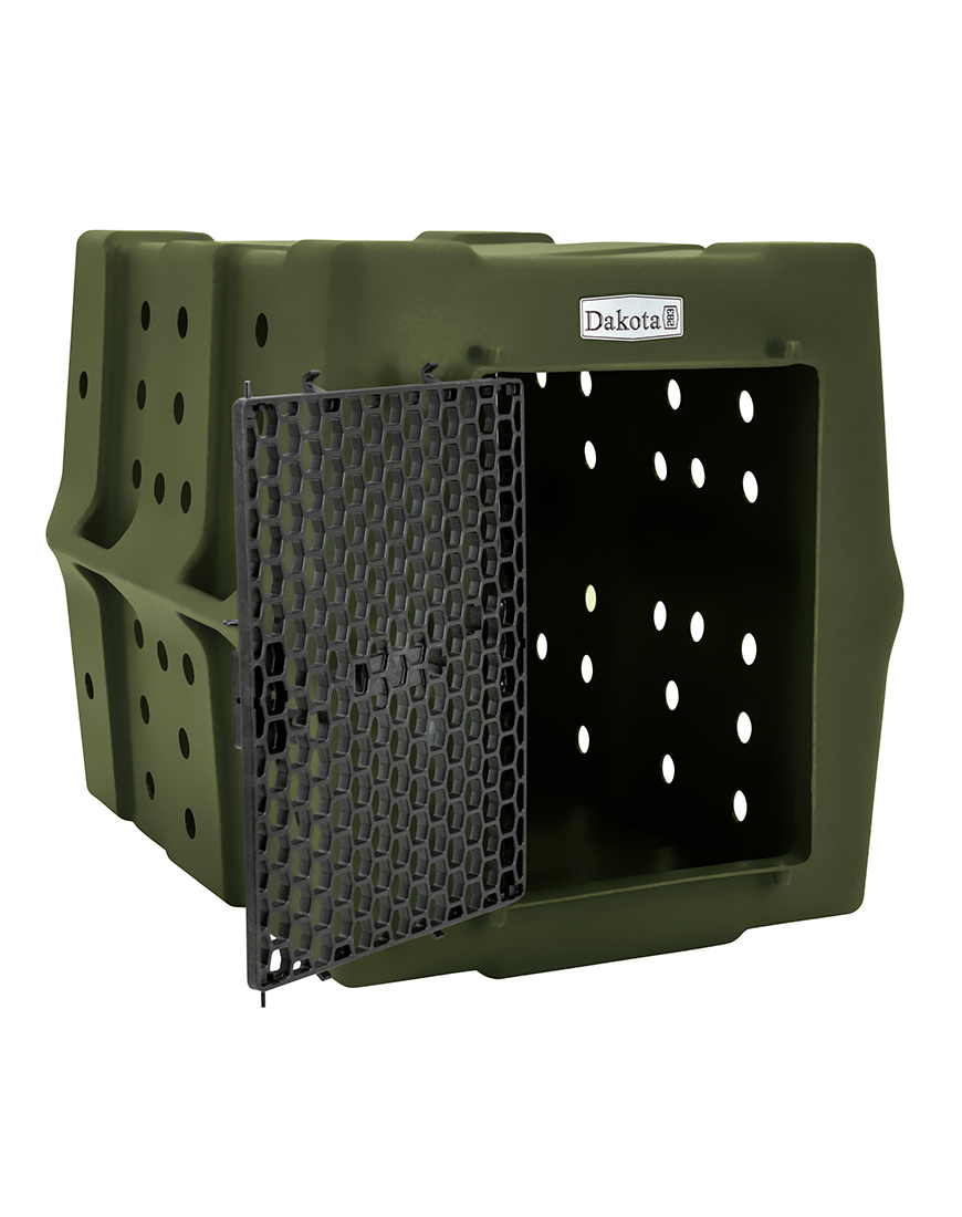 Dakota 283 CRaTE Economy Dog Kennel – X-Large Olive Green, Heavy-Duty One-Piece Design with Dual-Swing Door, Ventilated & Portable Crate