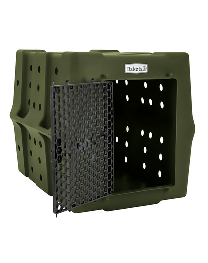Dakota 283 CRaTE Economy Dog Kennel – X-Large Olive Green, Heavy-Duty One-Piece Design with Dual-Swing Door, Ventilated & Portable Crate