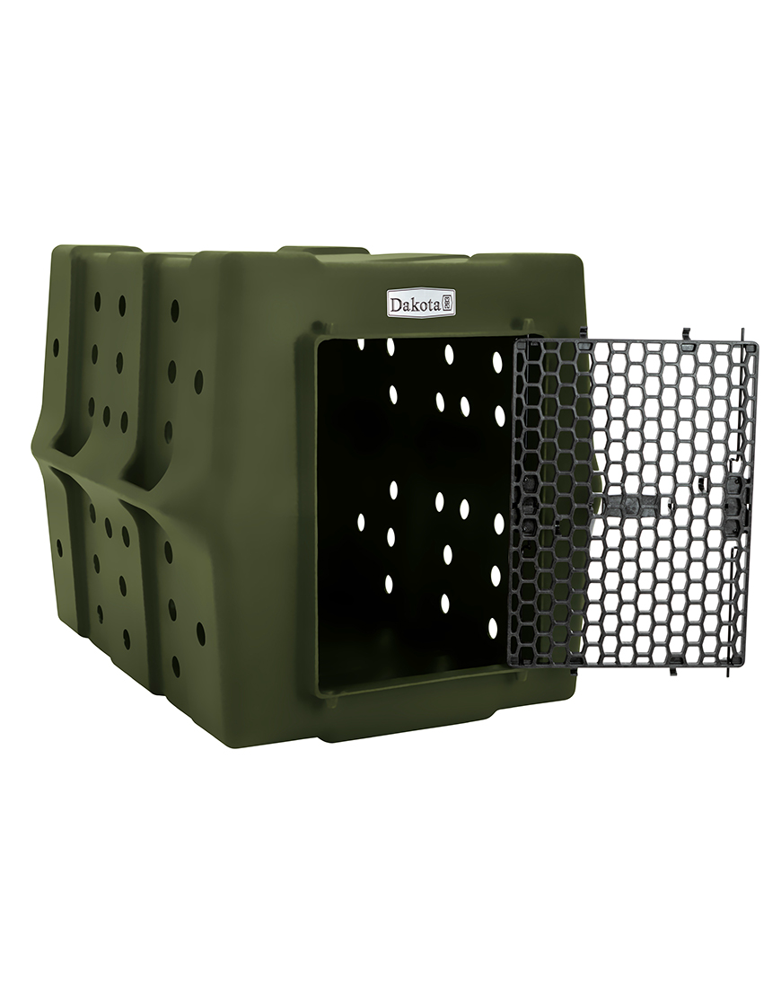 Dakota 283 CRaTE Economy Dog Kennel – X-Large Olive Green, Heavy-Duty One-Piece Design with Dual-Swing Door, Ventilated & Portable Crate