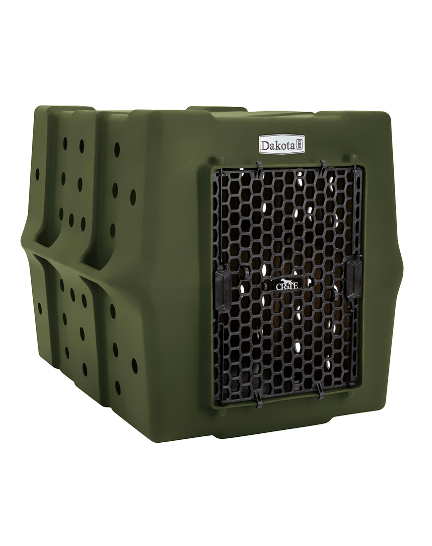 Dakota 283 CRaTE Economy Dog Kennel – X-Large Olive Green, Heavy-Duty One-Piece Design with Dual-Swing Door, Ventilated & Portable Crate