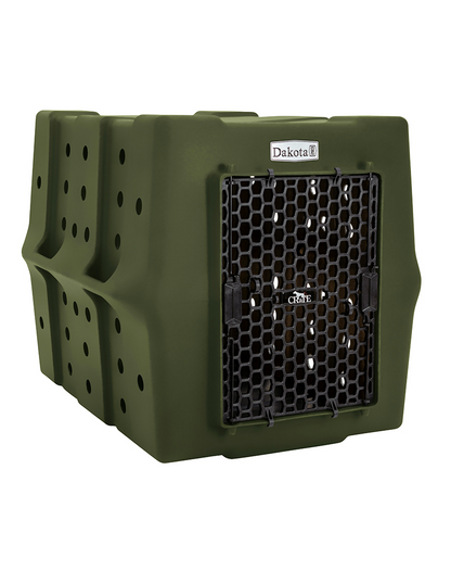 Dakota 283 CRaTE Economy Dog Kennel – X-Large Olive Green, Heavy-Duty One-Piece Design with Dual-Swing Door, Ventilated & Portable Crate