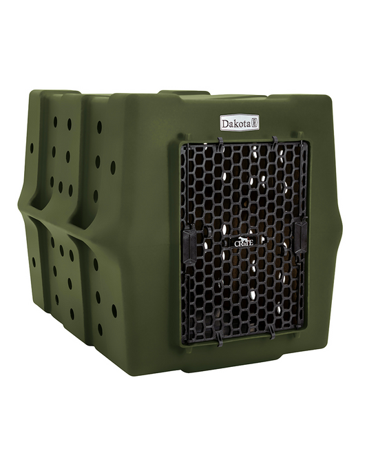 Dakota 283 CRaTE Economy Dog Kennel – X-Large Olive Green, Heavy-Duty One-Piece Design with Dual-Swing Door, Ventilated & Portable Crate