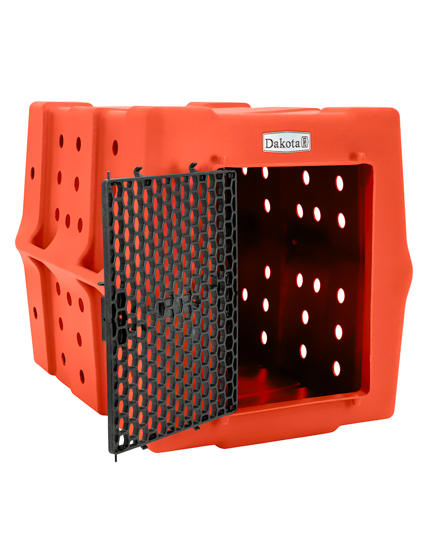 Dakota 283 CRaTE Economy Dog Kennel – X-Large Orange, Heavy-Duty One-Piece Design with Dual-Swing Door, Ventilated & Portable Crate