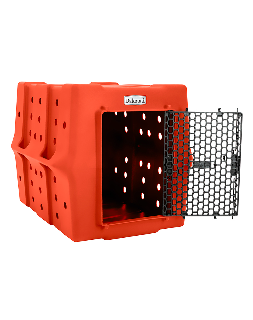 Dakota 283 CRaTE Economy Dog Kennel – X-Large Orange, Heavy-Duty One-Piece Design with Dual-Swing Door, Ventilated & Portable Crate