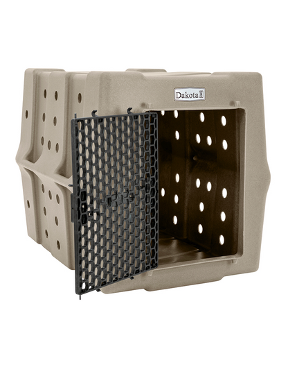 Dakota 283 CRaTE Economy Dog Kennel – X-Large Sandstone, Heavy-Duty One-Piece Design with Dual-Swing Door, Ventilated & Portable Crate