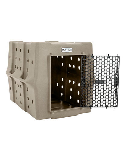 Dakota 283 CRaTE Economy Dog Kennel – X-Large Sandstone, Heavy-Duty One-Piece Design with Dual-Swing Door, Ventilated & Portable Crate