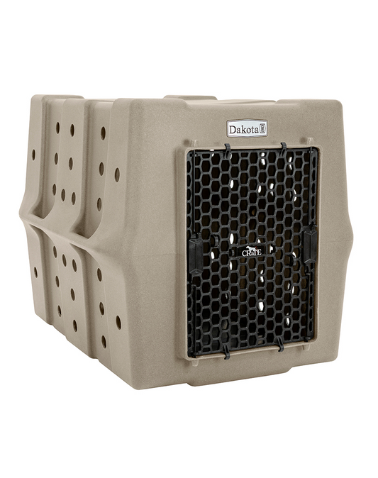 Dakota 283 CRaTE Economy Dog Kennel – X-Large Sandstone, Heavy-Duty One-Piece Design with Dual-Swing Door, Ventilated & Portable Crate