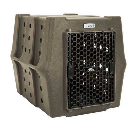 Dakota 283 CRaTE Economy Dog Kennel – Intermediate Coyote Granite, Heavy-Duty One-Piece Design with Dual-Swing Door, Ventilated & Portable Crate