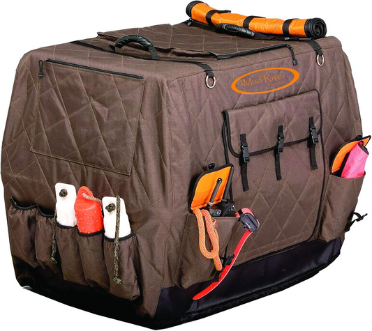 Mud River Dixie Insulated Dog Crate Cover , Brown – Large, X-Large & Extended Large