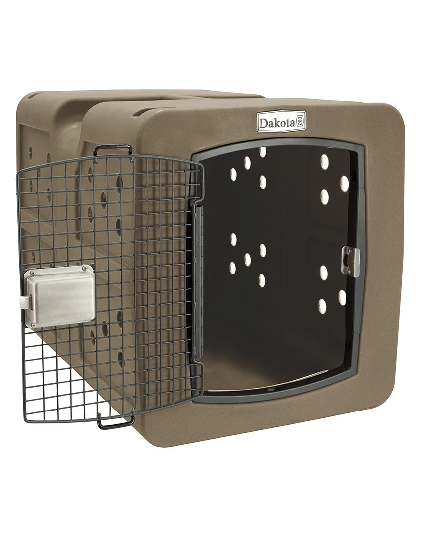 Dakota 283 G3 Dog Kennel – Large Coyote Granite, Framed Door with Keyed Latch, Ventilated & Stackable Crate, 35.2" x 24.5" x 26.5"