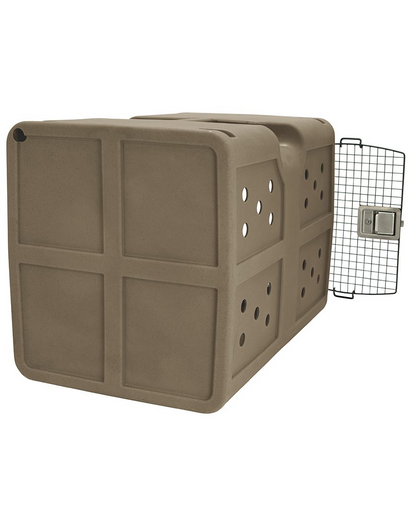 Dakota 283 G3 Dog Kennel with Dakota Guard – Large Coyote Granite, Framed Door with Keyed Latch, Ventilated & Stackable Crate, 35.2" x 24.5" x 26.5"