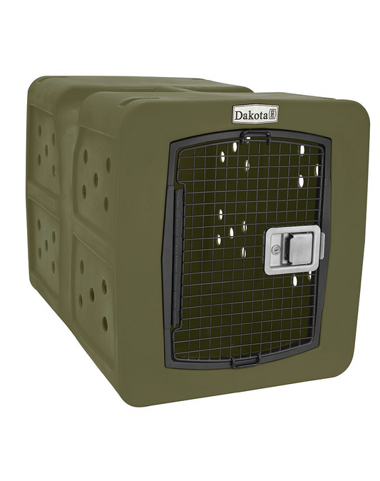 Dakota 283 G3 Dog Kennel – Large Olive Green, Framed Door with Keyed Latch, Ventilated & Stackable Crate, 35.2" x 24.5" x 26.5"