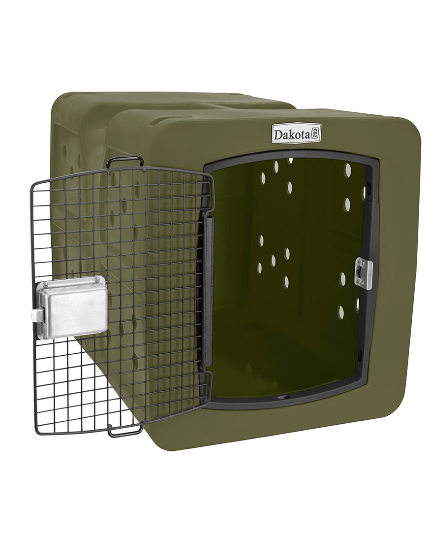 Dakota 283 G3 Dog Kennel – Large Olive Green, Framed Door with Keyed Latch, Ventilated & Stackable Crate, 35.2" x 24.5" x 26.5"