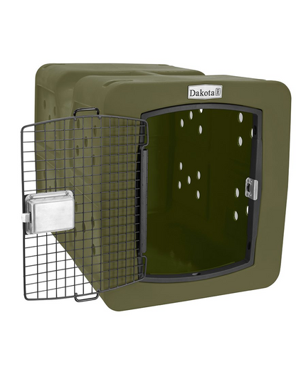 Dakota 283 G3 Dog Kennel – Large Olive Green, Framed Door with Keyed Latch, Ventilated & Stackable Crate, 35.2" x 24.5" x 26.5"