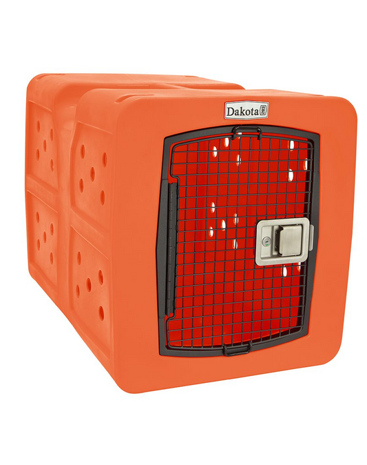 Dakota 283 G3 Dog Kennel – Large Orange, Framed Door with Keyed Latch, Ventilated & Stackable Crate, 35.2" x 24.5" x 26.5"