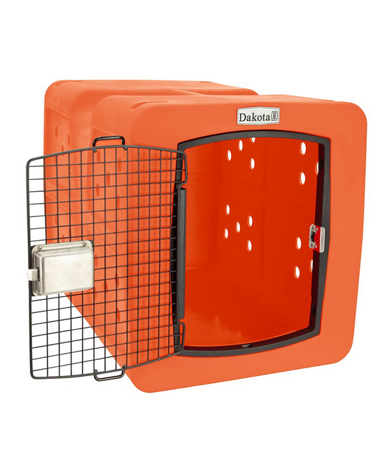 Dakota 283 G3 Dog Kennel – Large Orange, Framed Door with Keyed Latch, Ventilated & Stackable Crate, 35.2" x 24.5" x 26.5"