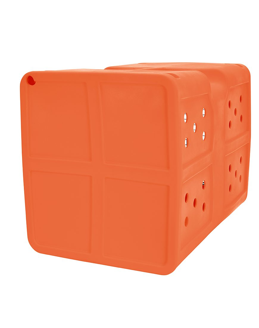 Dakota 283 G3 Dog Kennel – Large Orange, Framed Door with Keyed Latch, Ventilated & Stackable Crate, 35.2" x 24.5" x 26.5"