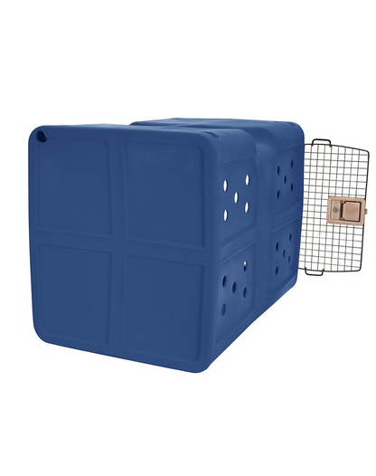 Dakota 283 G3 Dog Kennel – Large Blue, Framed Door with Keyed Latch, Ventilated & Stackable Crate, 35.2" x 24.5" x 26.5"