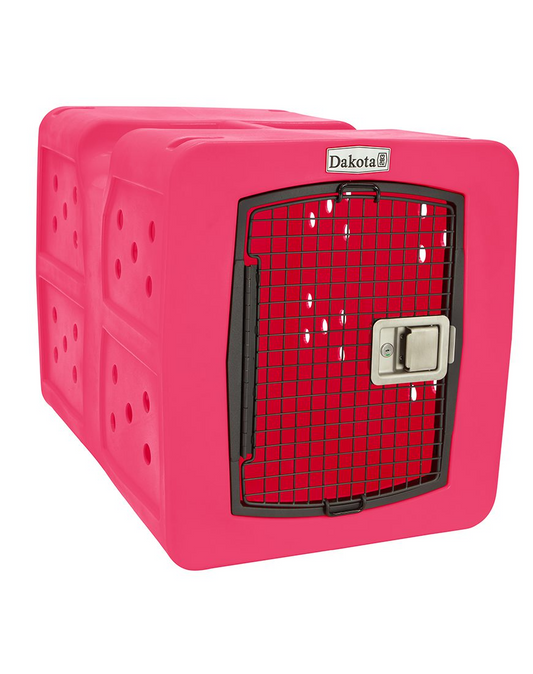 Dakota 283 G3 Dog Kennel – Large Pink, Framed Door with Keyed Latch, Ventilated & Stackable Crate, 35.2" x 24.5" x 26.5"
