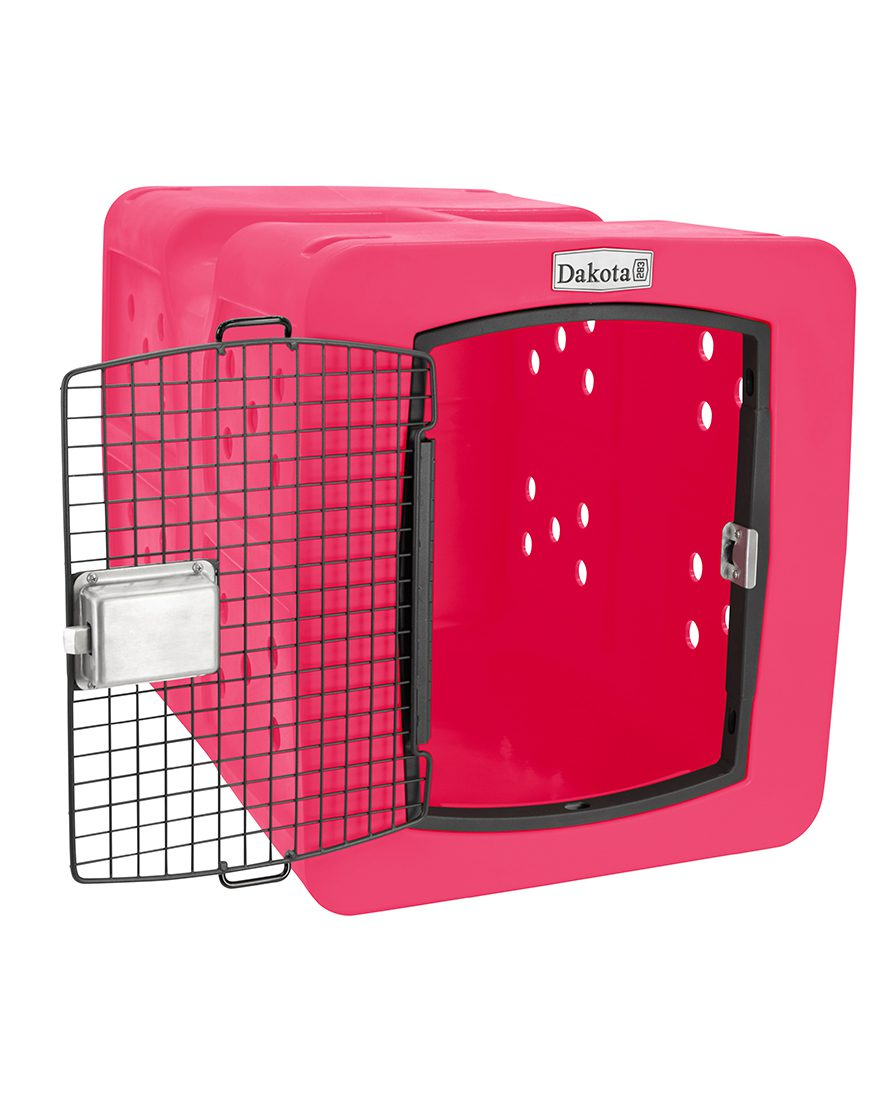 Dakota 283 G3 Dog Kennel – Large Pink, Framed Door with Keyed Latch, Ventilated & Stackable Crate, 35.2" x 24.5" x 26.5"