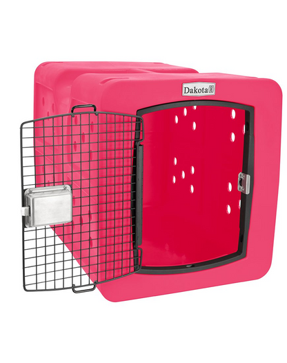 Dakota 283 G3 Dog Kennel – Large Pink, Framed Door with Keyed Latch, Ventilated & Stackable Crate, 35.2" x 24.5" x 26.5"
