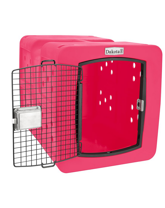Dakota 283 G3 Dog Kennel – Large Pink, Framed Door with Keyed Latch, Ventilated & Stackable Crate, 35.2" x 24.5" x 26.5"