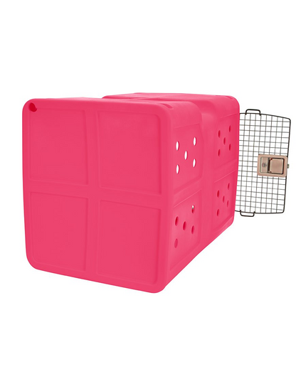 Dakota 283 G3 Dog Kennel – Large Pink, Framed Door with Keyed Latch, Ventilated & Stackable Crate, 35.2" x 24.5" x 26.5"