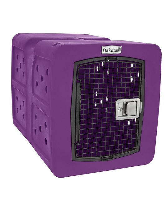 Dakota 283 G3 Dog Kennel – Large Purple, Framed Door with Keyed Latch, Ventilated & Stackable Crate, 35.2" x 24.5" x 26.5"