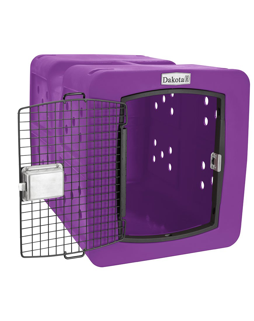 Dakota 283 G3 Dog Kennel – Large Purple, Framed Door with Keyed Latch, Ventilated & Stackable Crate, 35.2" x 24.5" x 26.5"