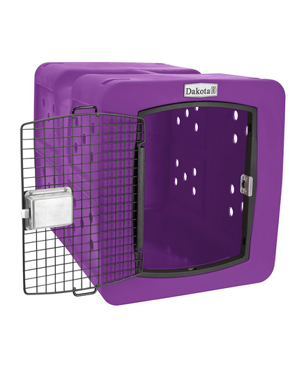 Dakota 283 G3 Dog Kennel – Large Purple, Framed Door with Keyed Latch, Ventilated & Stackable Crate, 35.2" x 24.5" x 26.5"