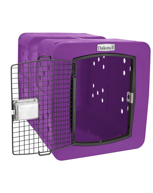 Dakota 283 G3 Dog Kennel – Large Purple, Framed Door with Keyed Latch, Ventilated & Stackable Crate, 35.2" x 24.5" x 26.5"