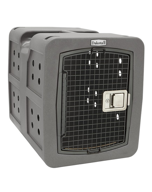Dakota 283 G3 Dog Kennel with Dakota Guard – Medium Dark Granite, Framed Door with Keyed Latch, Ventilated & Stackable Crate, 31" x 21.5" x 25.5"