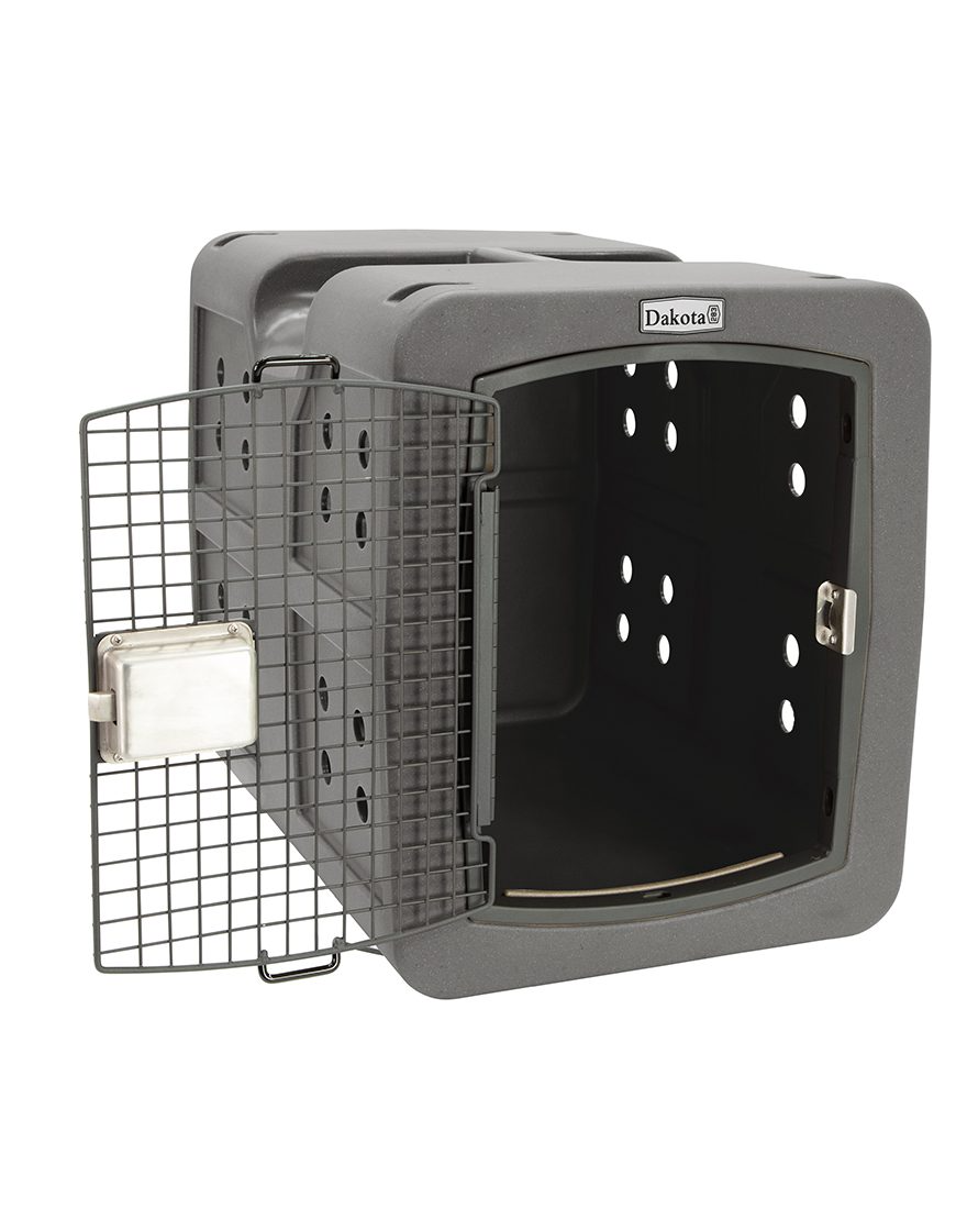 Dakota 283 G3 Dog Kennel with Dakota Guard – Medium Dark Granite, Framed Door with Keyed Latch, Ventilated & Stackable Crate, 31" x 21.5" x 25.5"