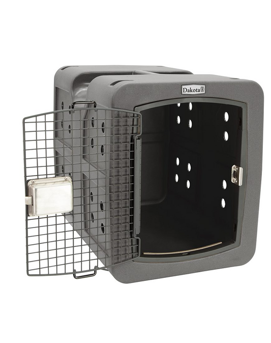 Dakota 283 G3 Dog Kennel with Dakota Guard – Medium Dark Granite, Framed Door with Keyed Latch, Ventilated & Stackable Crate, 31" x 21.5" x 25.5"