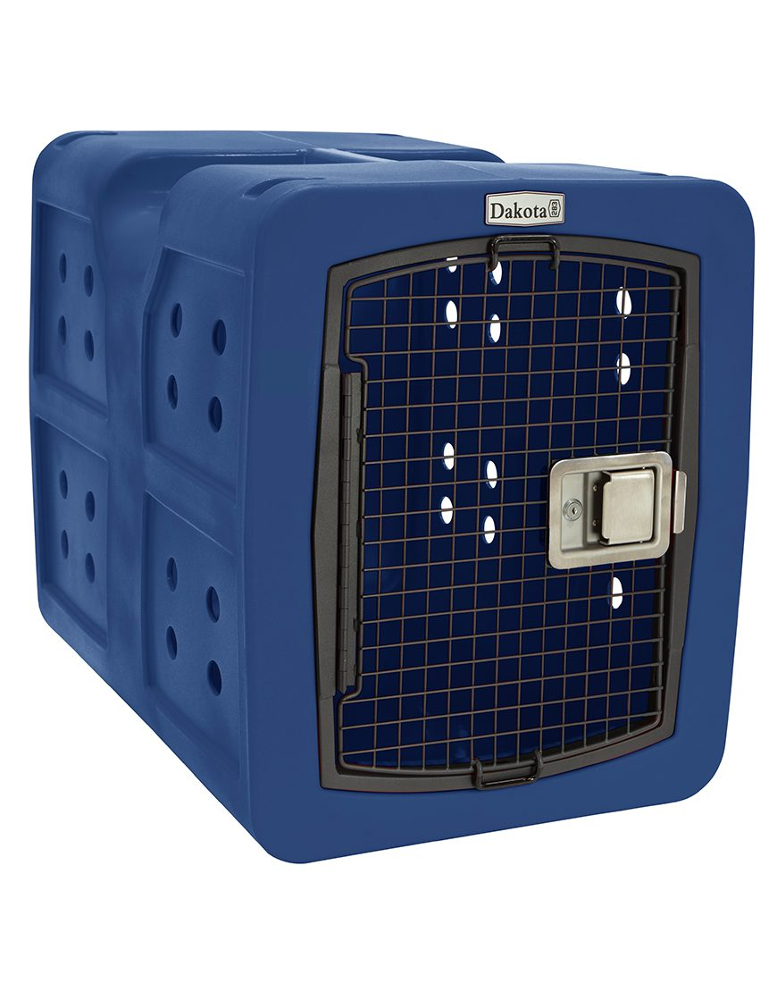Dakota 283 G3 Dog Kennel – Medium Blue, Framed Door with Keyed Latch, Ventilated & Stackable Crate, 31" x 21.5" x 25.5"