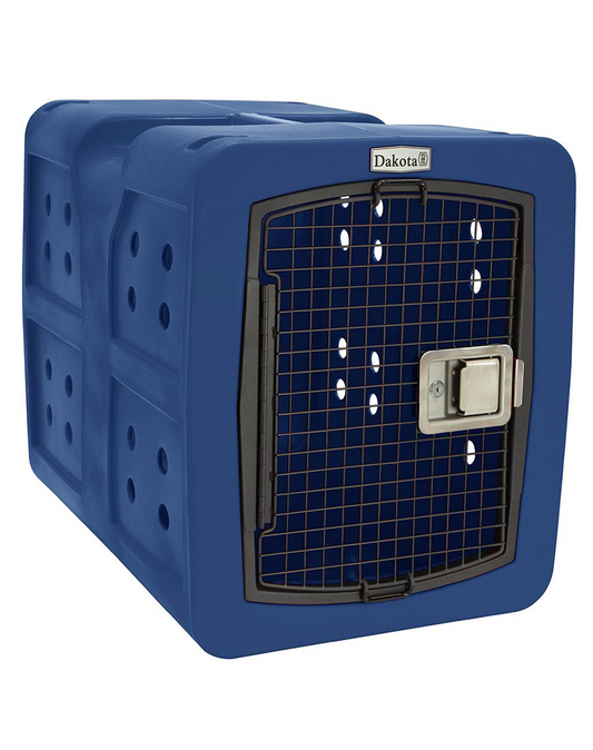 Dakota 283 G3 Dog Kennel – Medium Blue, Framed Door with Keyed Latch, Ventilated & Stackable Crate, 31" x 21.5" x 25.5"