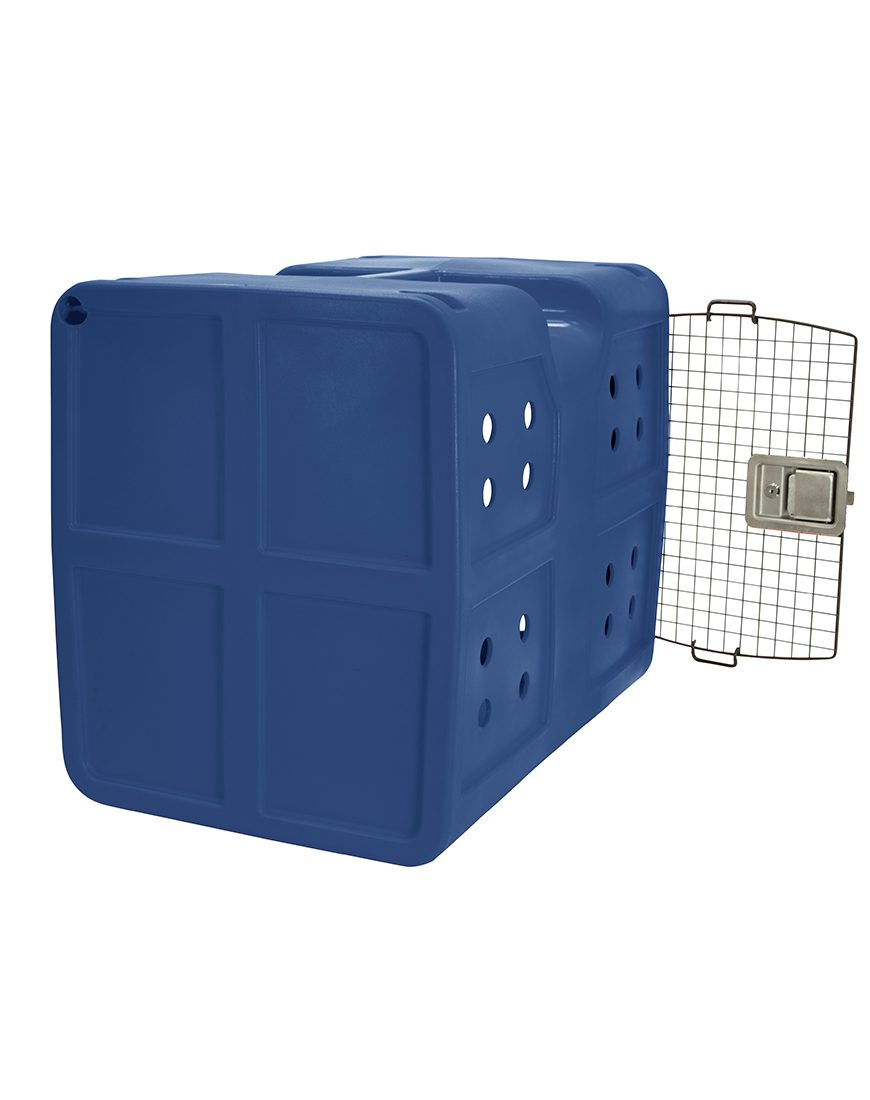 Dakota 283 G3 Dog Kennel – Medium Blue, Framed Door with Keyed Latch, Ventilated & Stackable Crate, 31" x 21.5" x 25.5"