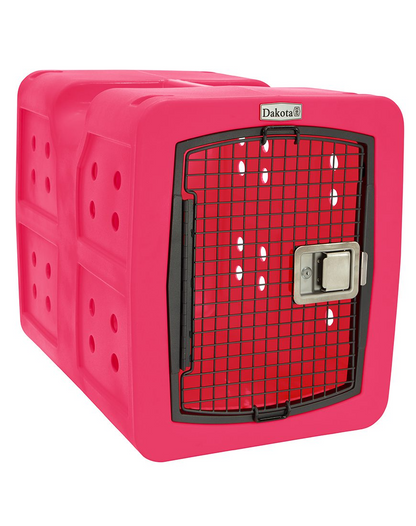 Dakota 283 G3 Dog Kennel – Medium Pink, Framed Door with Keyed Latch, Ventilated & Stackable Crate, 31" x 21.5" x 25.5"