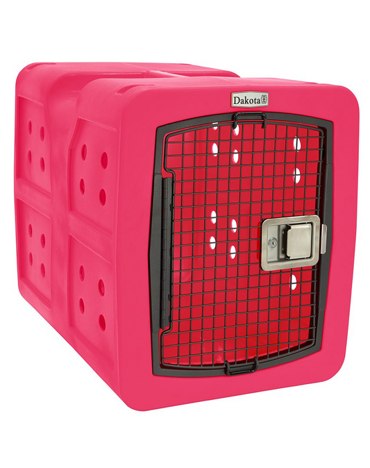 Dakota 283 G3 Dog Kennel – Medium Pink, Framed Door with Keyed Latch, Ventilated & Stackable Crate, 31" x 21.5" x 25.5"