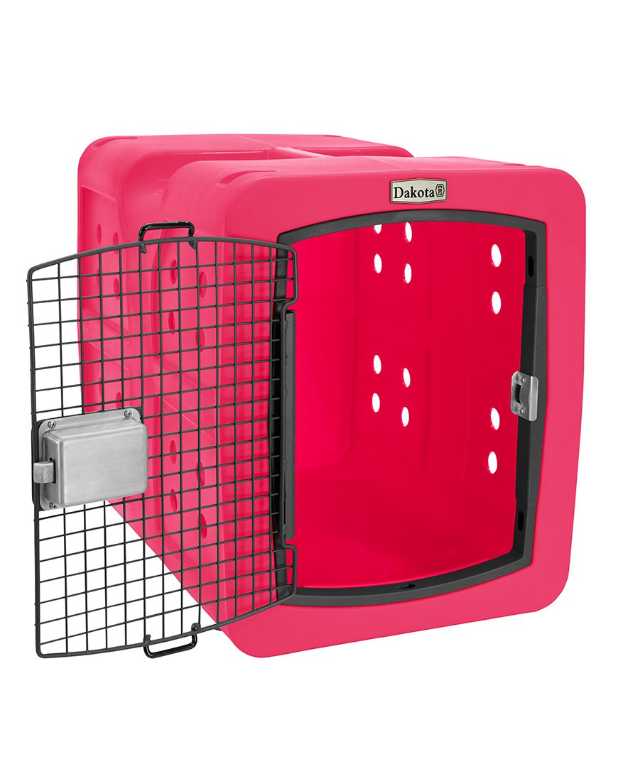 Dakota 283 G3 Dog Kennel – Medium Pink, Framed Door with Keyed Latch, Ventilated & Stackable Crate, 31" x 21.5" x 25.5"