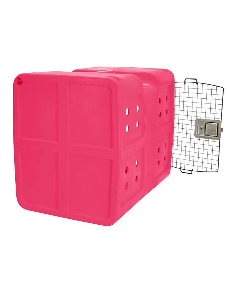 Dakota 283 G3 Dog Kennel – Medium Pink, Framed Door with Keyed Latch, Ventilated & Stackable Crate, 31" x 21.5" x 25.5"