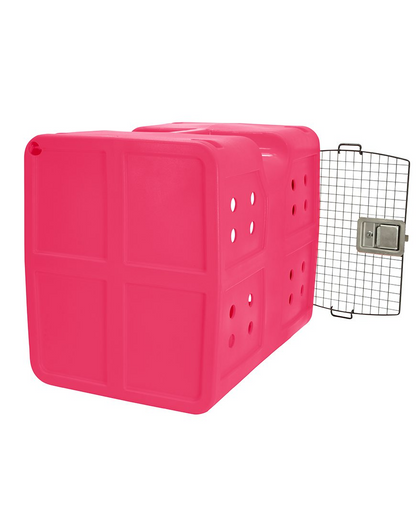 Dakota 283 G3 Dog Kennel – Medium Pink, Framed Door with Keyed Latch, Ventilated & Stackable Crate, 31" x 21.5" x 25.5"