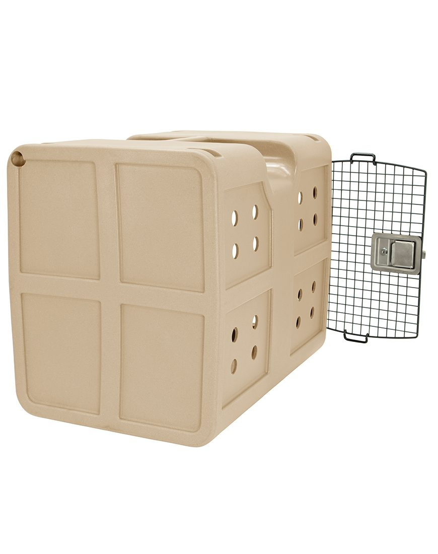 Dakota 283 G3 Dog Kennel – Medium Sandstone, Framed Door with Keyed Latch, Ventilated & Stackable Crate, 31" x 21.5" x 25.5"