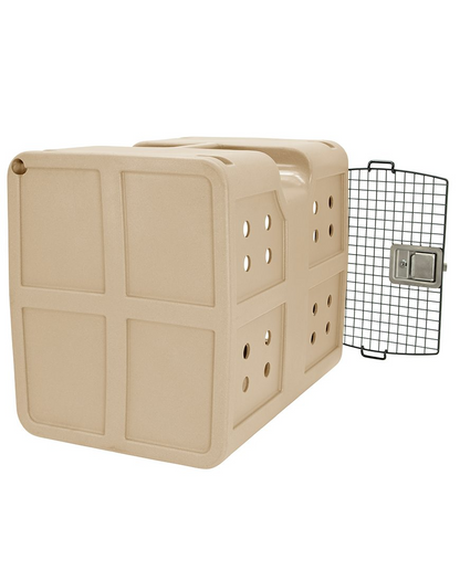 Dakota 283 G3 Dog Kennel – Medium Sandstone, Framed Door with Keyed Latch, Ventilated & Stackable Crate, 31" x 21.5" x 25.5"