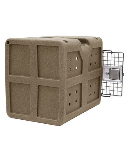 Dakota 283 G3 Dog Kennel with Dakota Guard – Small Coyote Granite, Framed Door with Keyed Latch, Ventilated & Stackable Crate, 23" x 16" x 18.75"