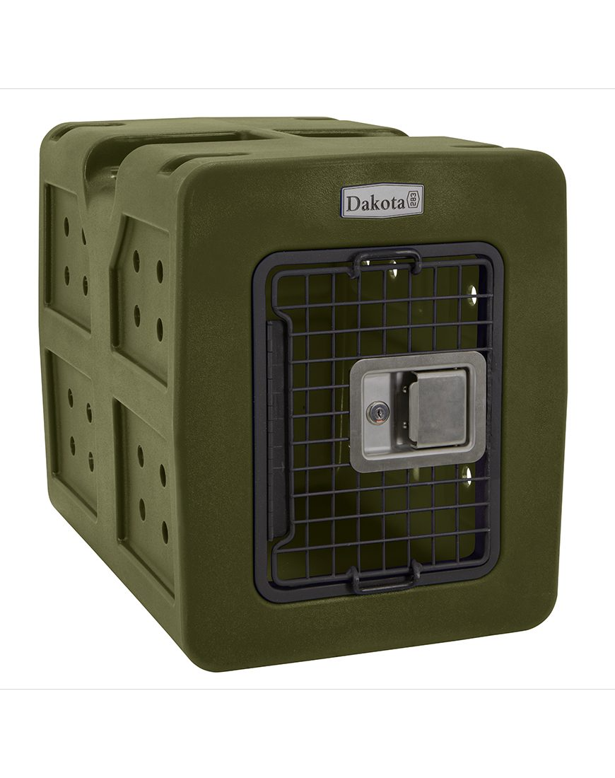 Dakota 283 G3 Dog Kennel – Medium Olive Green, Framed Door with Keyed Latch, Ventilated & Stackable Crate, 31" x 21.5" x 25.5"