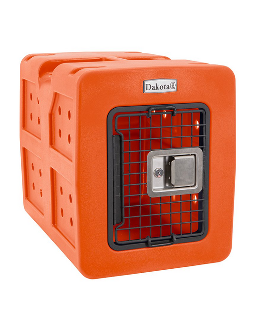 Dakota 283 G3 Dog Kennel – Small Orange, Framed Door with Keyed Latch, Ventilated & Stackable Crate, 23" x 16" x 18.75"