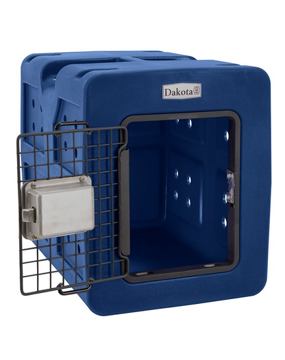 Dakota 283 G3 Dog Kennel – Small Blue, Framed Door with Keyed Latch, Ventilated & Stackable Crate, 23" x 16" x 18.75"